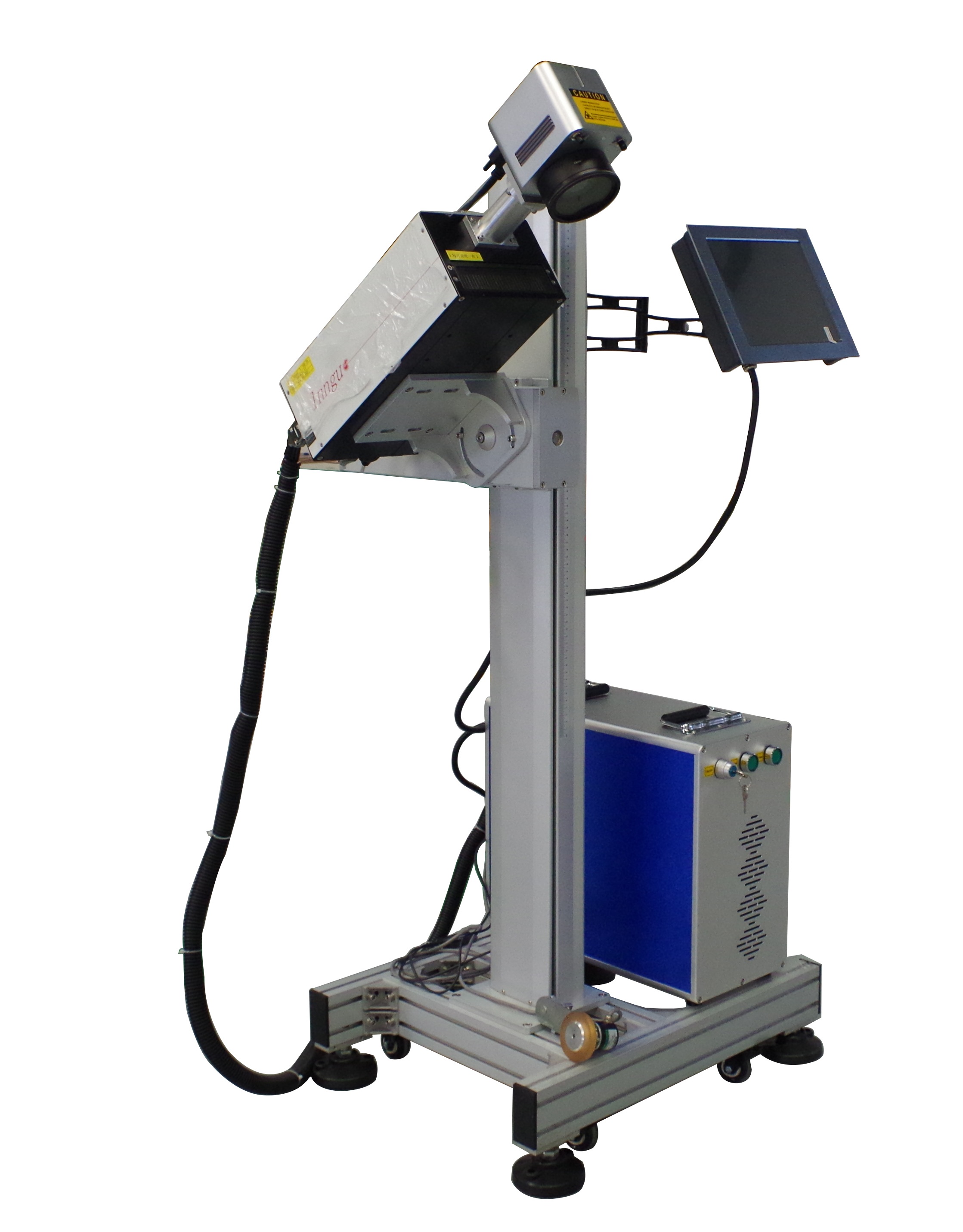 Latająca drukarka laserowa 3W 5W UV Maszyna do znakowania opakowań żywności PET PP, kod QR Kod kreskowy Marker laserowy